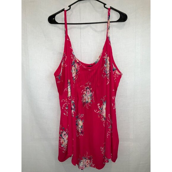TORRID Women's Red Floral Pintuck Cami size 5X 30/32 - Picture 1 of 7